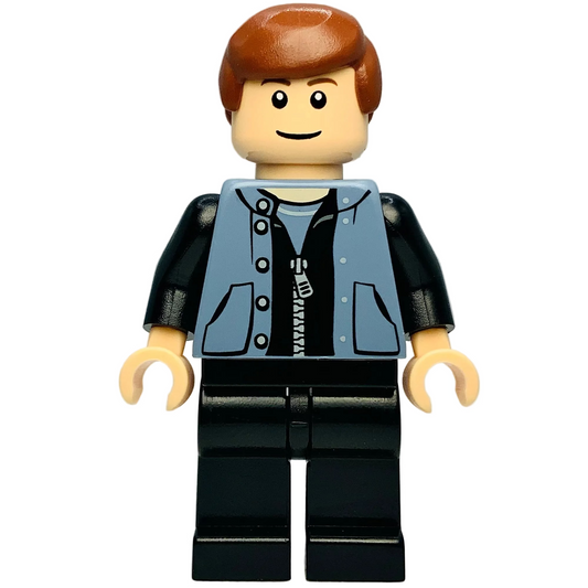 Peter Parker 3 - Sand Blue Vest, Black Legs, spd031 - LEGO® Marvel Minifigure