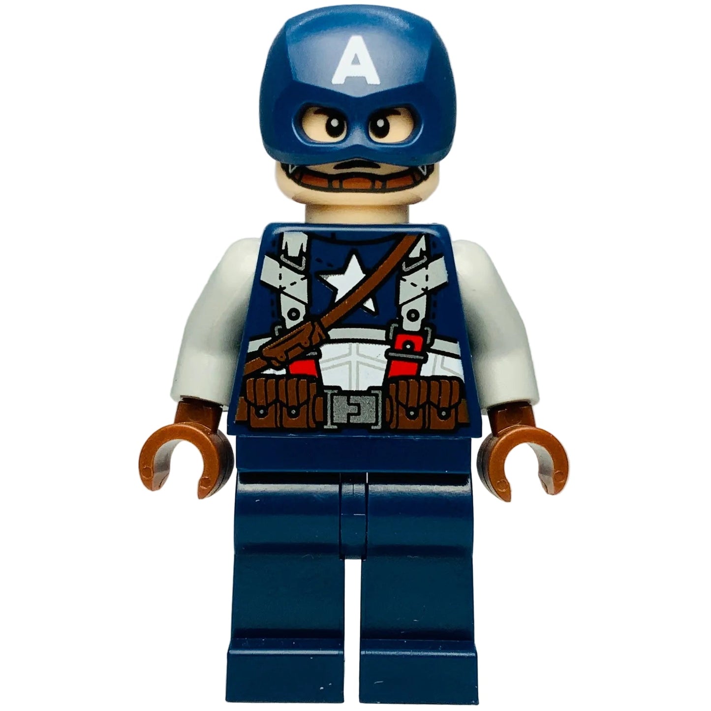 Captain America - Dark Blue Suit with Strap, sh1011 - LEGO® Marvel Minifigure