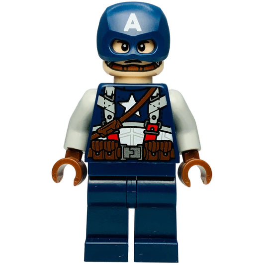 Captain America - Dark Blue Suit with Strap, sh1011 - LEGO® Marvel Minifigure