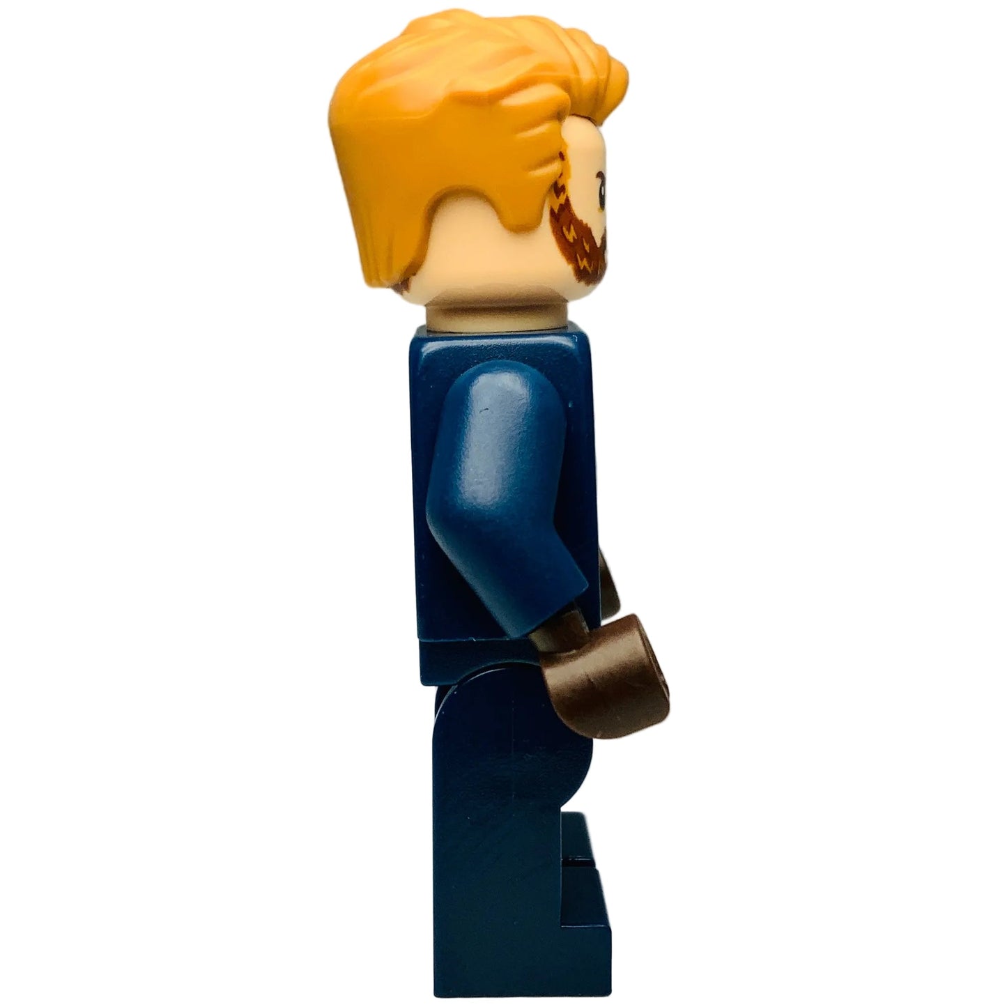 Captain America - Dark Blue Suit with Dark Brown Belt and Harness, Dark Brown Hands, Hair, sh0495 - LEGO® Marvel Minifigure
