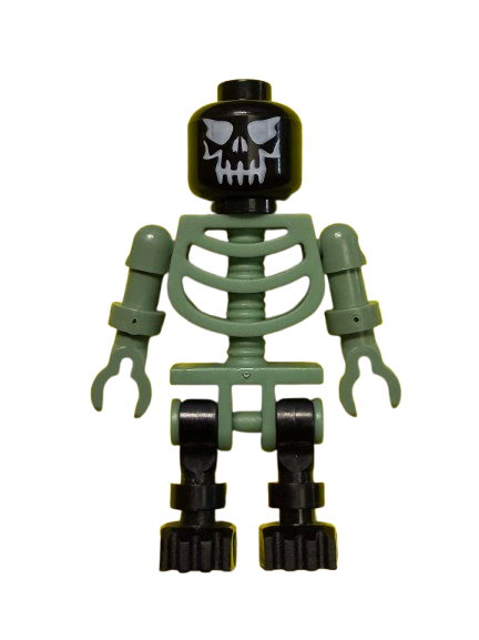 Skeleton - Sand Green with Black Legs and Black Head with Evil Skull, gen014 - LEGO® Harry Potter
