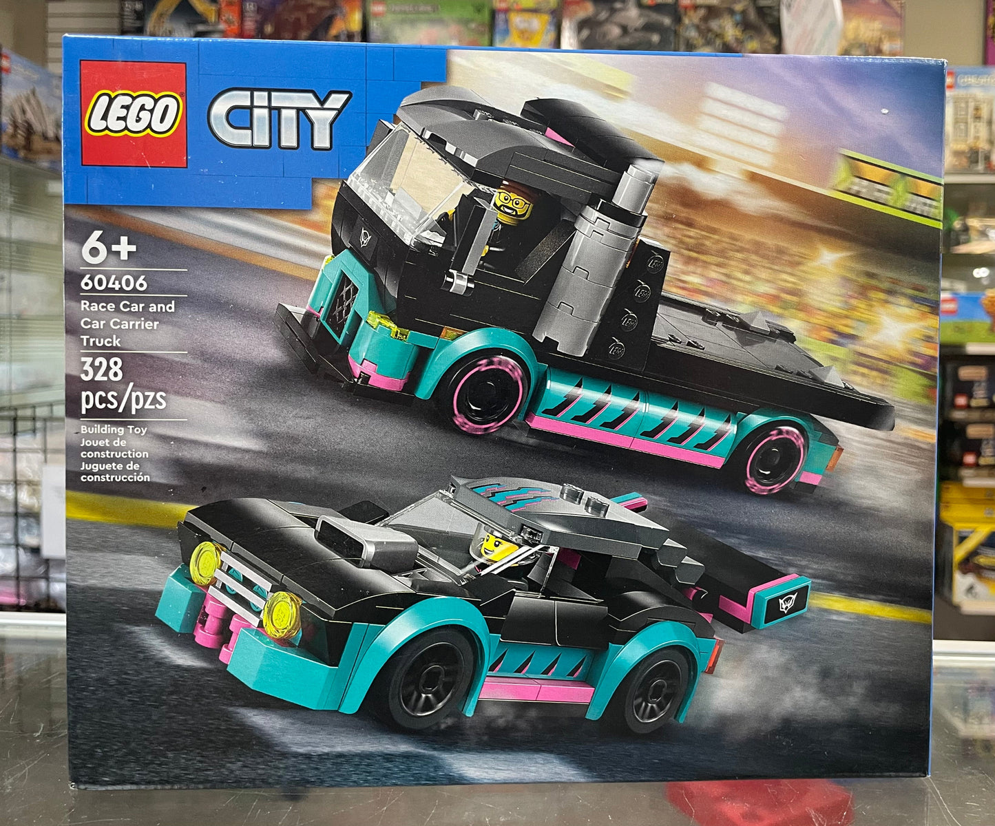 Race Car and Car Carrier Truck, 60406 - LEGO® City Set