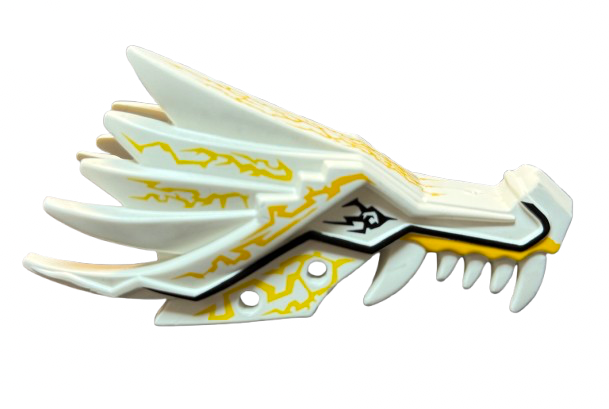 Dragon Head (Ninjago) Jaw Upper with Yellow Lightning Spirit Pattern, Part# 93070pb06