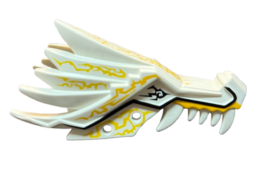 Dragon Head (Ninjago) Jaw Upper with Yellow Lightning Spirit Pattern, Part# 93070pb06