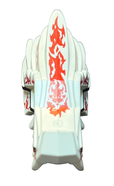 Dragon Head (Ninjago) Jaw Upper with Red and Dark Red Fire Spirit Pattern, Part# 93070pb04