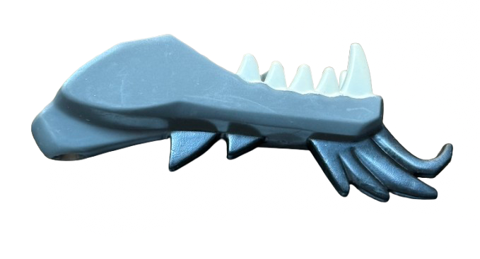 Dragon Head (Ninjago) Jaw Lower with White Teeth and Black Spines Pattern, Part# 93072pb04