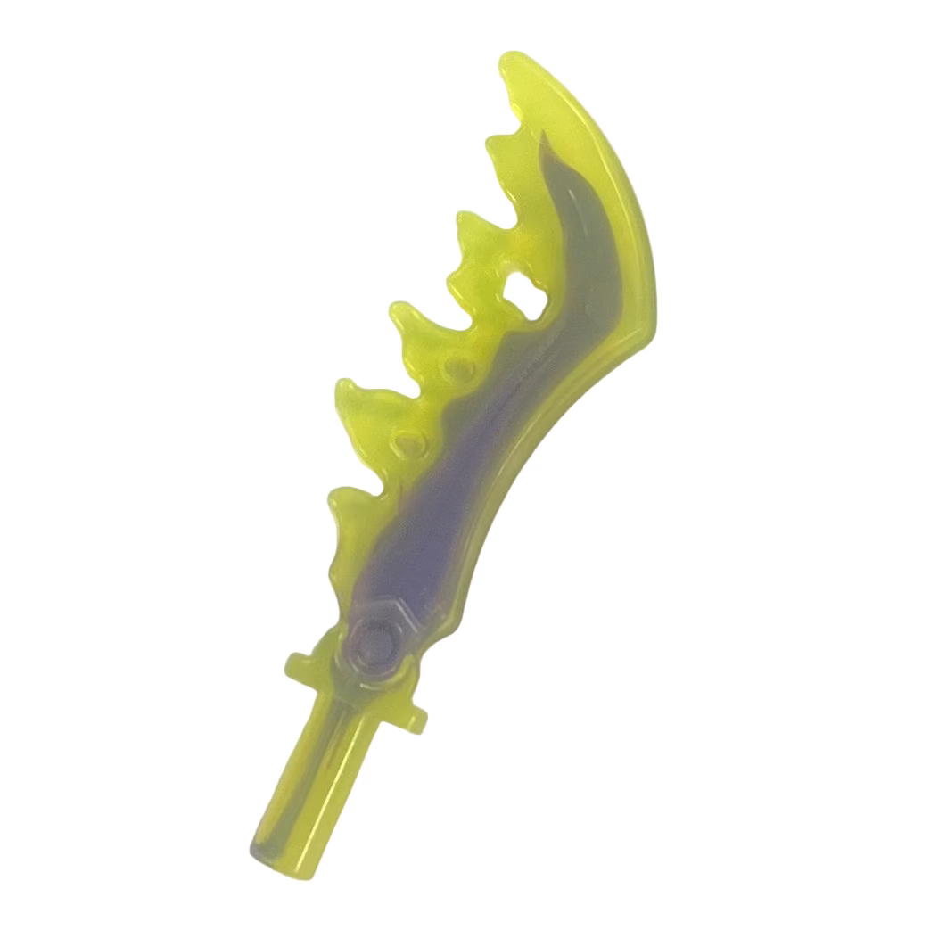 Minifigure, Weapon Sword, Serrated with Marbled Dark Purple Pattern, Part #19858pb03