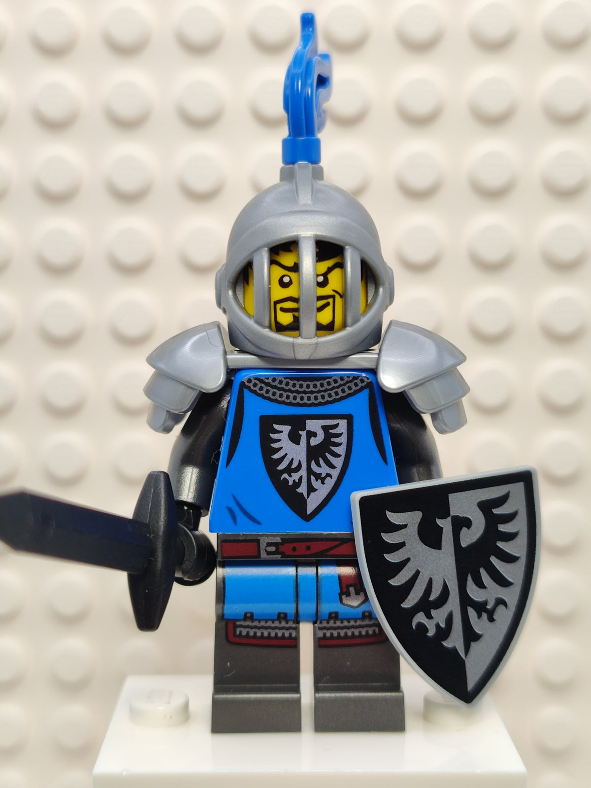 Modern Black Falcon Knight with Grille Helmet