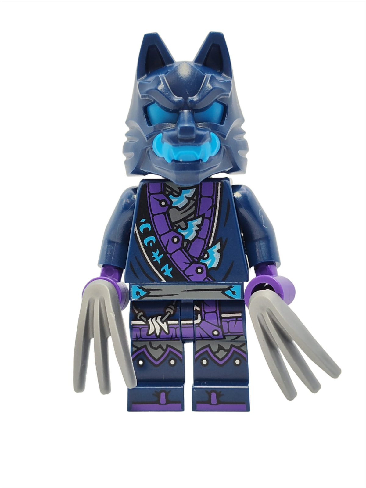 Wolf Mask Warrior - Dark Blue and Dark Azure Mask, njo0857 - LEGO® Ninjago Minifigure