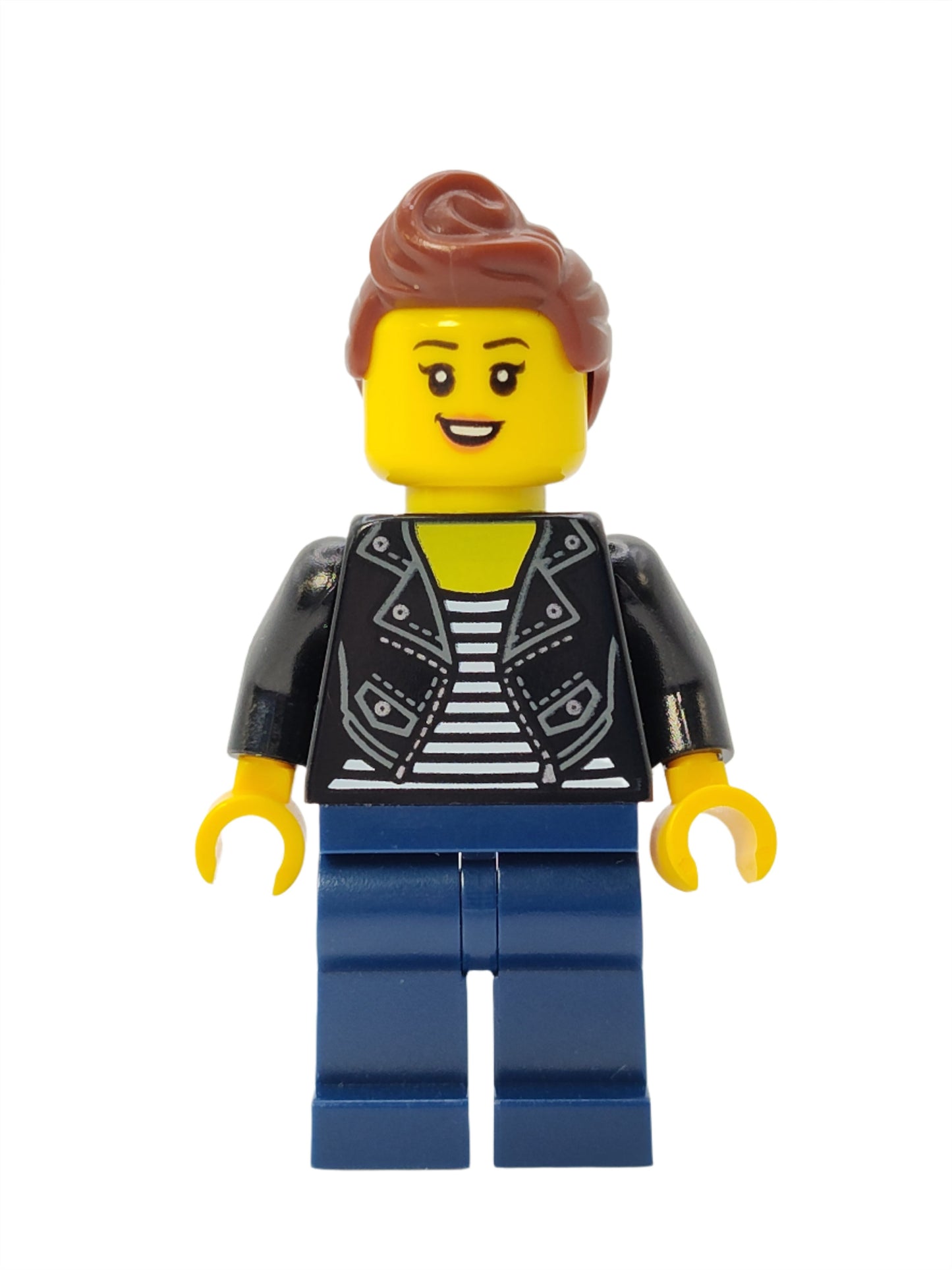 Teenage Girl - Black Jacket and White Shirt with Black Stripes, cty1022
