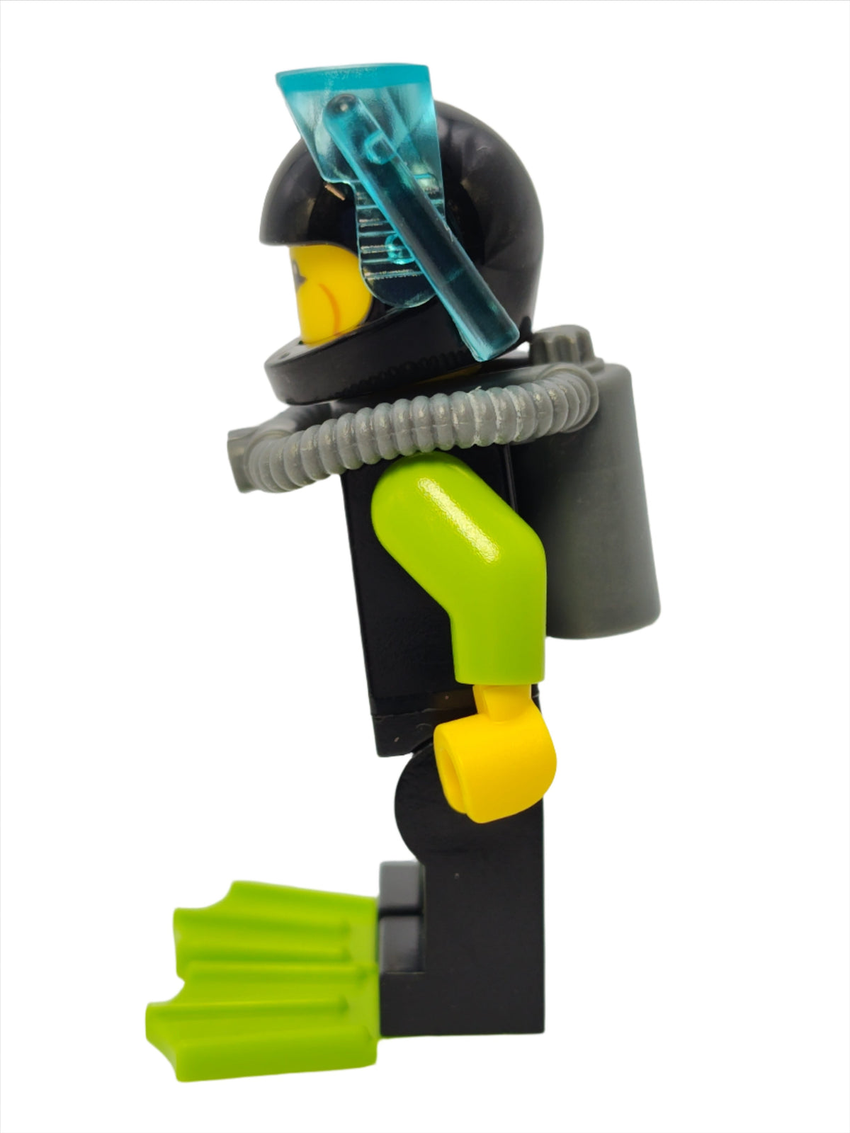 Diver - Black Wetsuit with White Logo and Lime Trim, cty1052