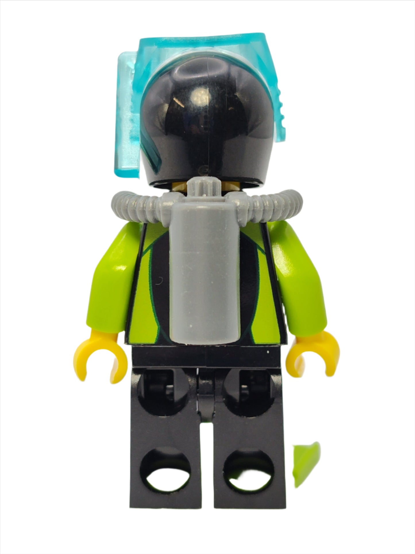 Diver - Black Wetsuit with White Logo and Lime Trim, cty1052