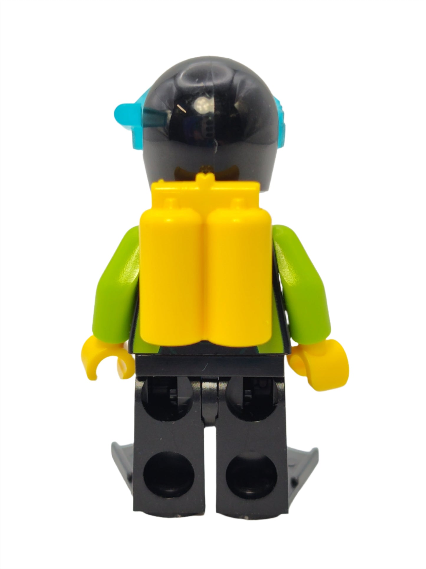 Diver - Black Flippers and Wetsuit with White Logo Yellow Scuba Tank, cty0958