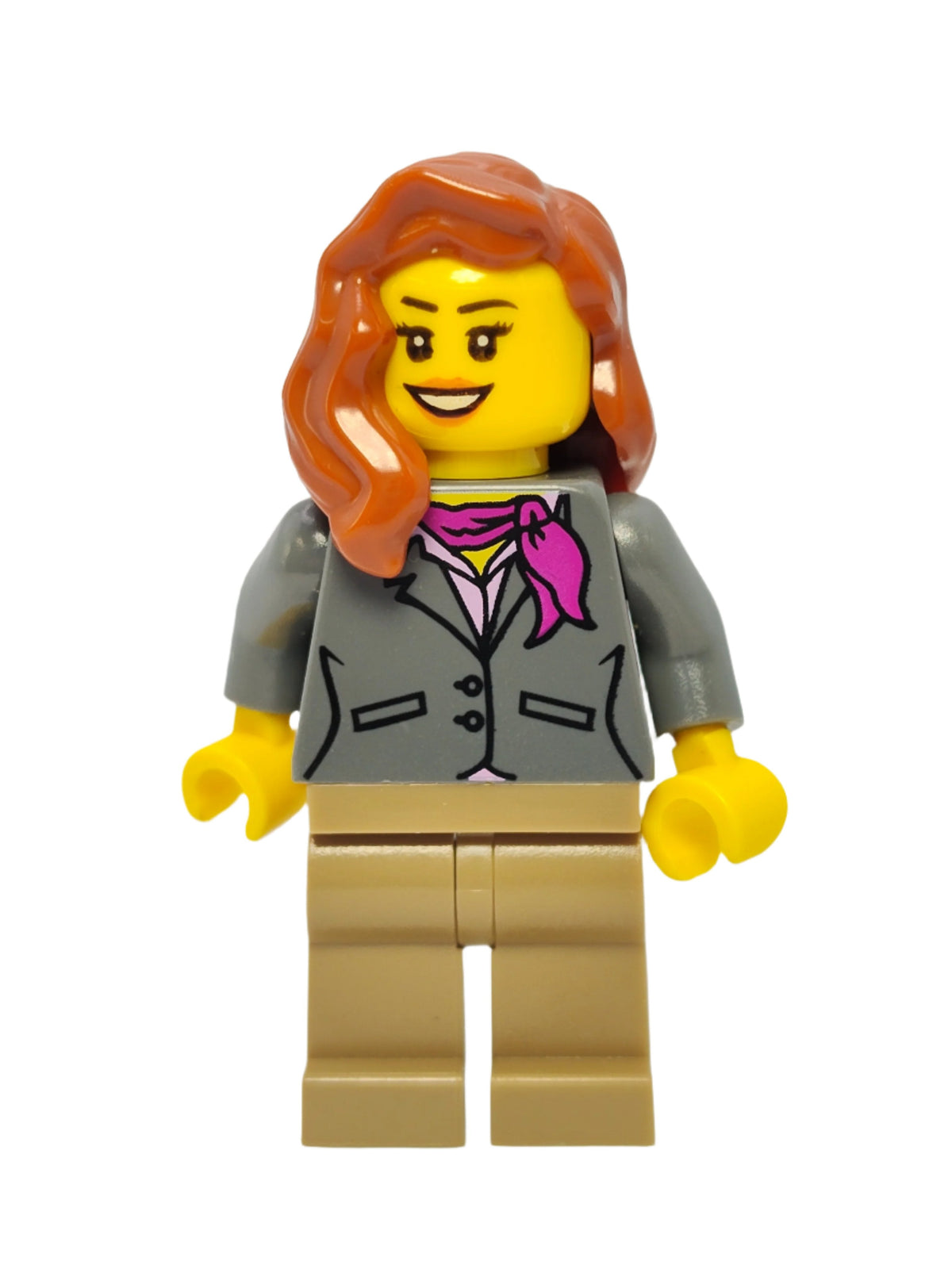 Dark Bluish Gray Jacket with Magenta Scarf, cty0370