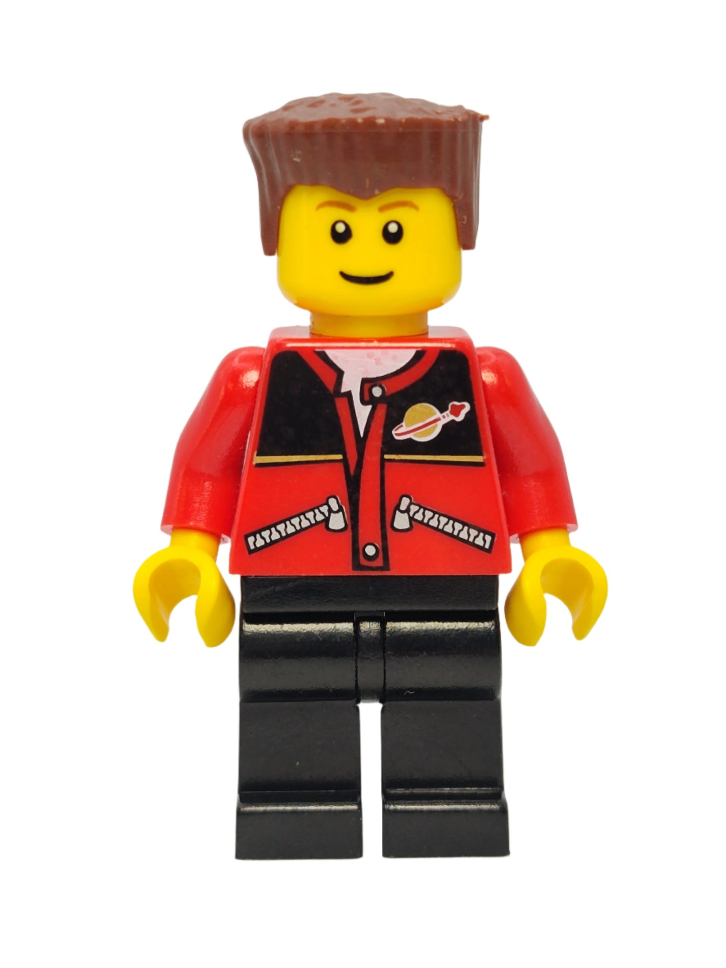 Red Jacket with Zipper Pockets and Classic Space Logo, trn140