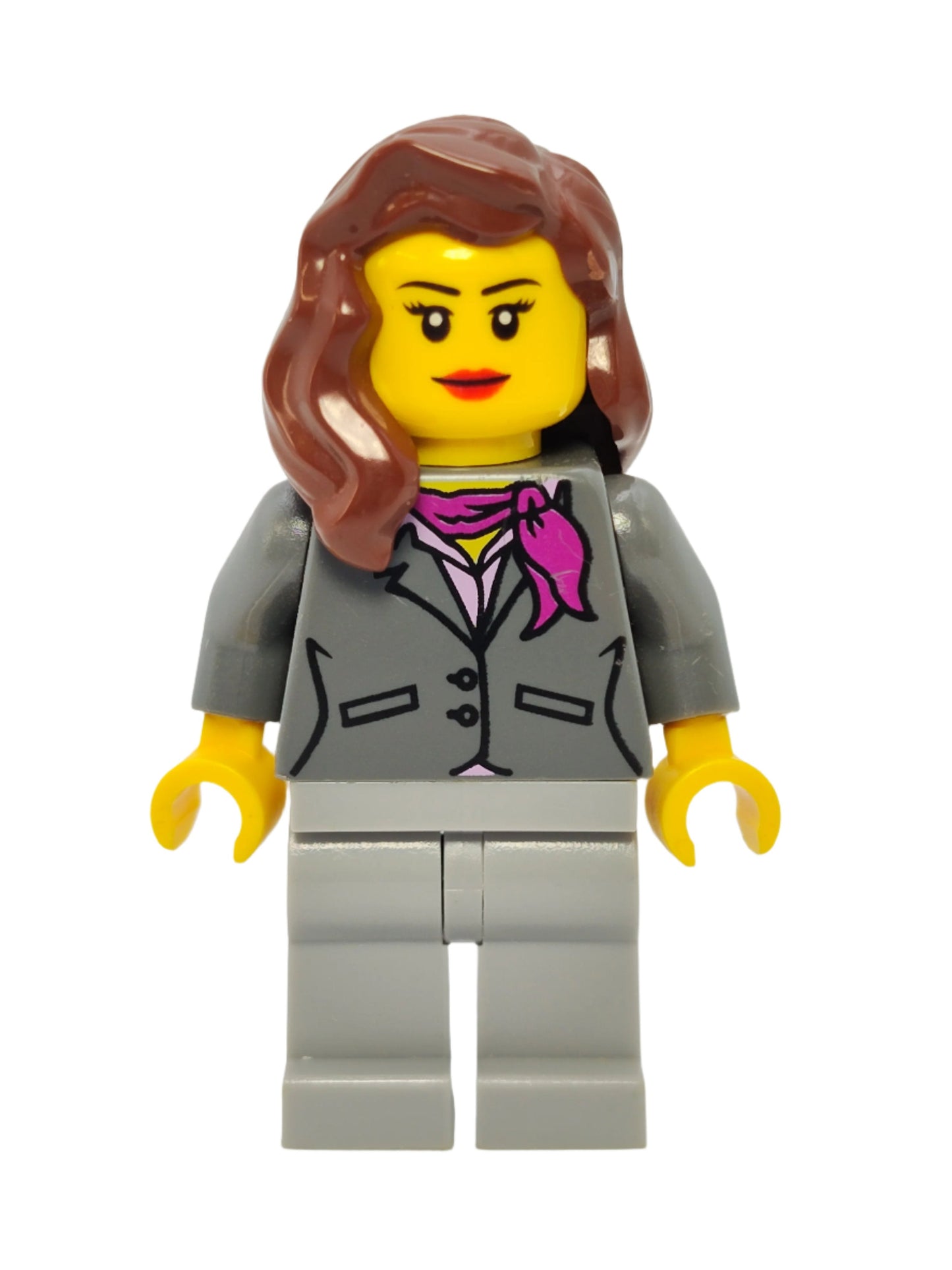 Dark Bluish Gray Jacket with Magenta Scarf, cty0419