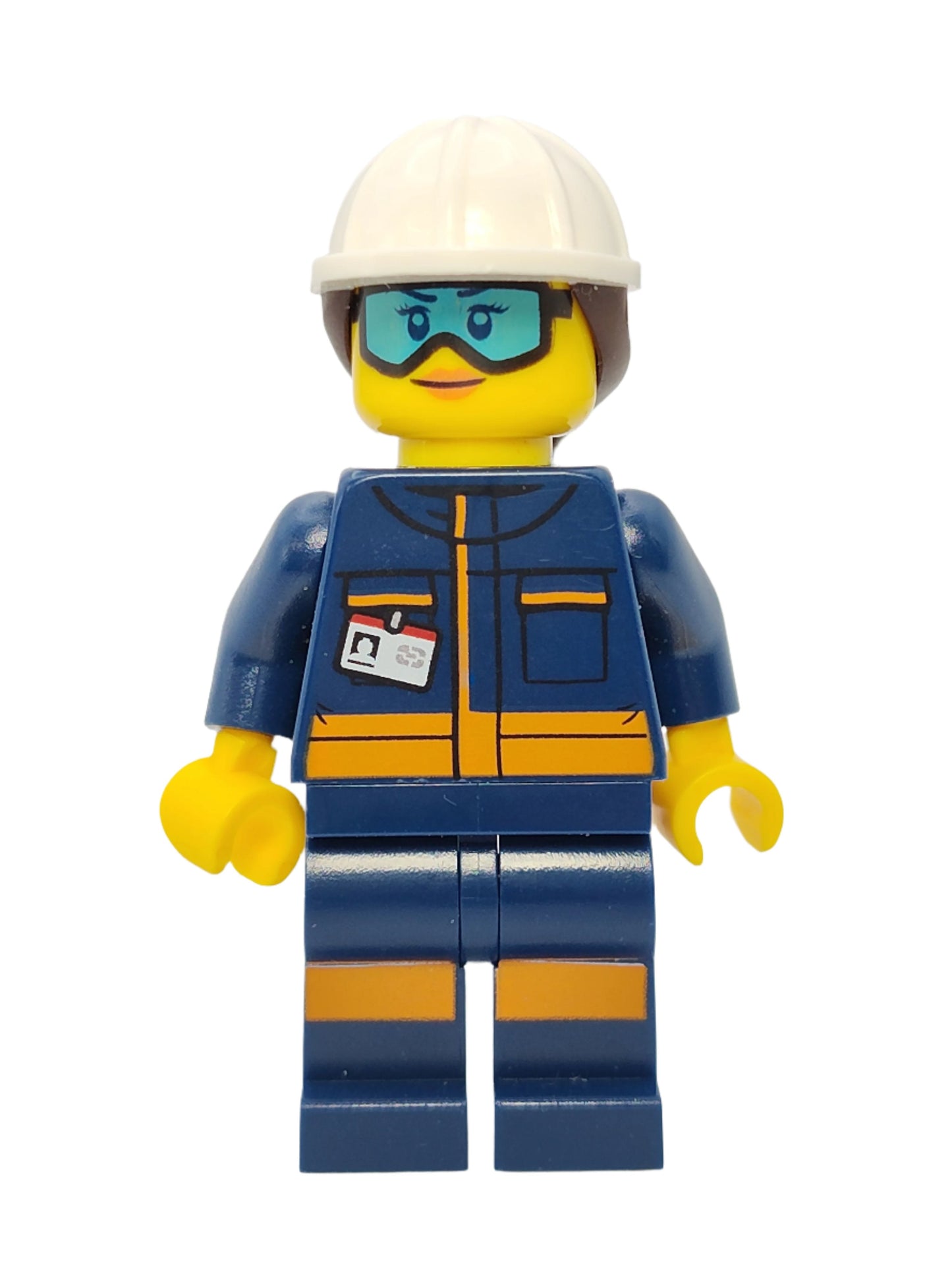 Rocket Engineer - Female Light Blue Goggles and Face Covered with Dirt, cty1038