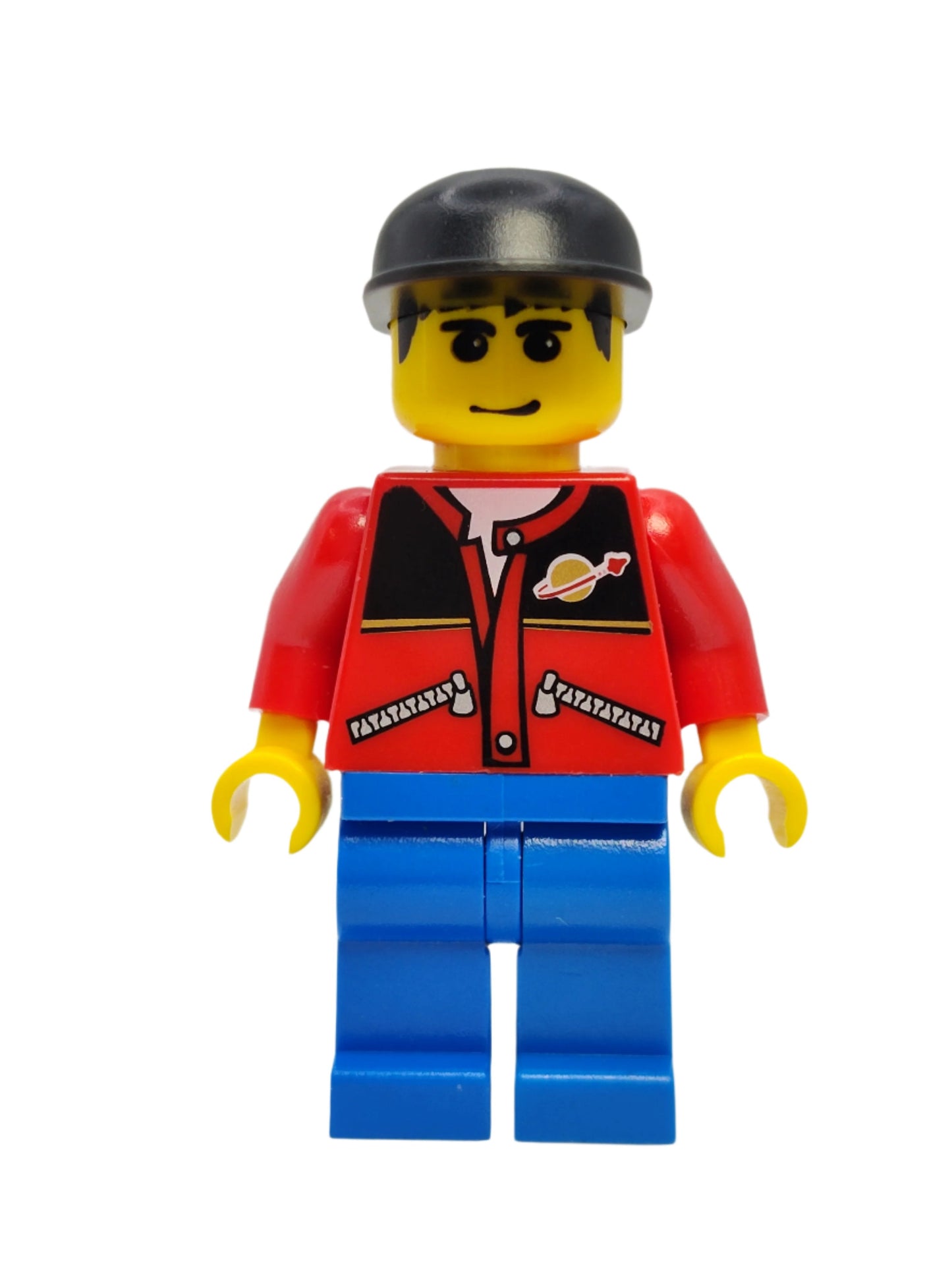 Red Jacket with Zipper Pockets and Classic Space Logo - Black Cap, twn027