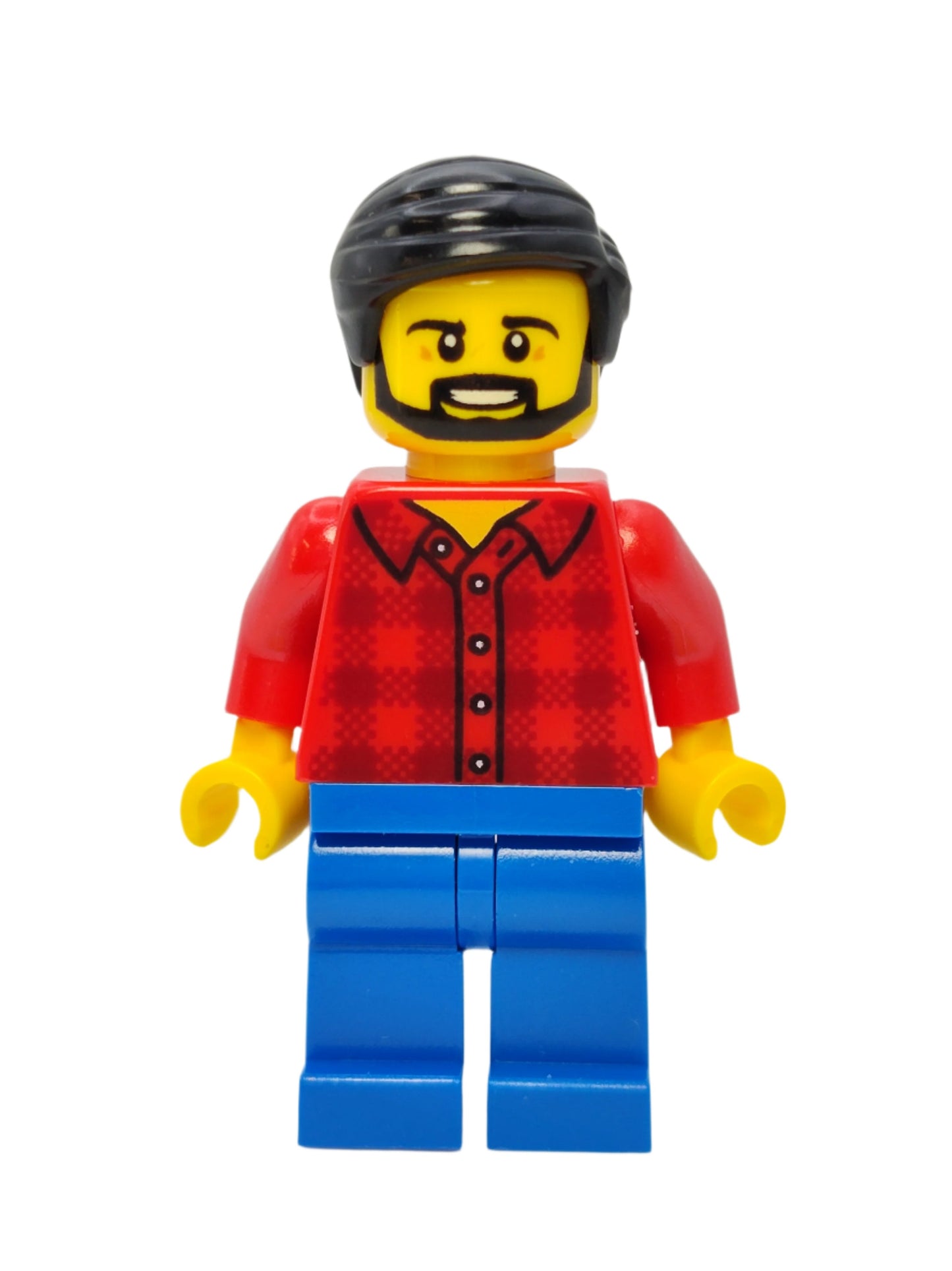 Male - Red Plaid Flannel Shirt with Beard, cty0664