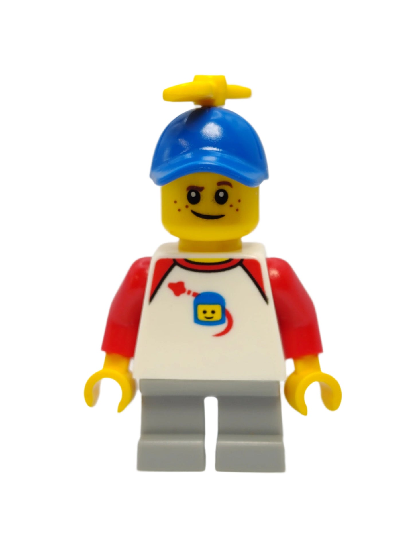 Classic Space Shirt with Red Sleeves and Tiny Yellow Propeller, cty1015