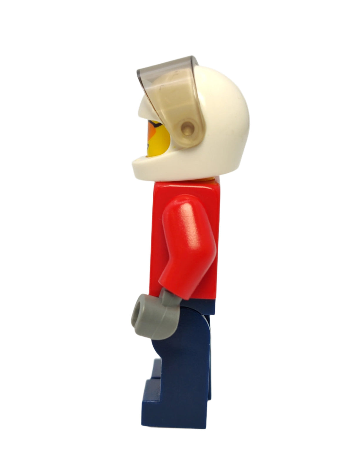 Pilot Male - Red Fire Suit with Carabiner White Helmet and Orange Sunglasses, cty0278