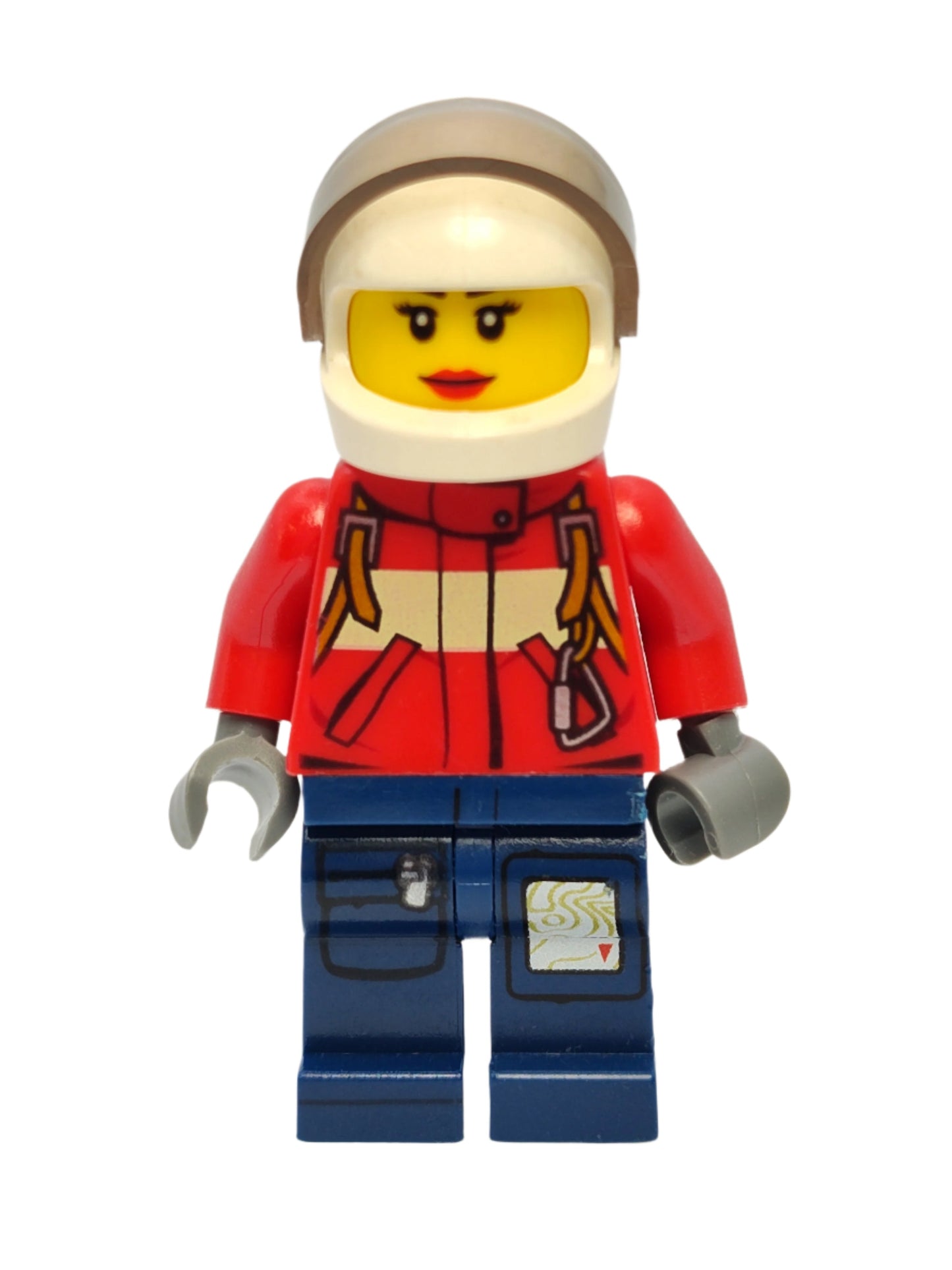 Pilot Female - Red Fire Suit with Carabiner and White Helmet, cty0280