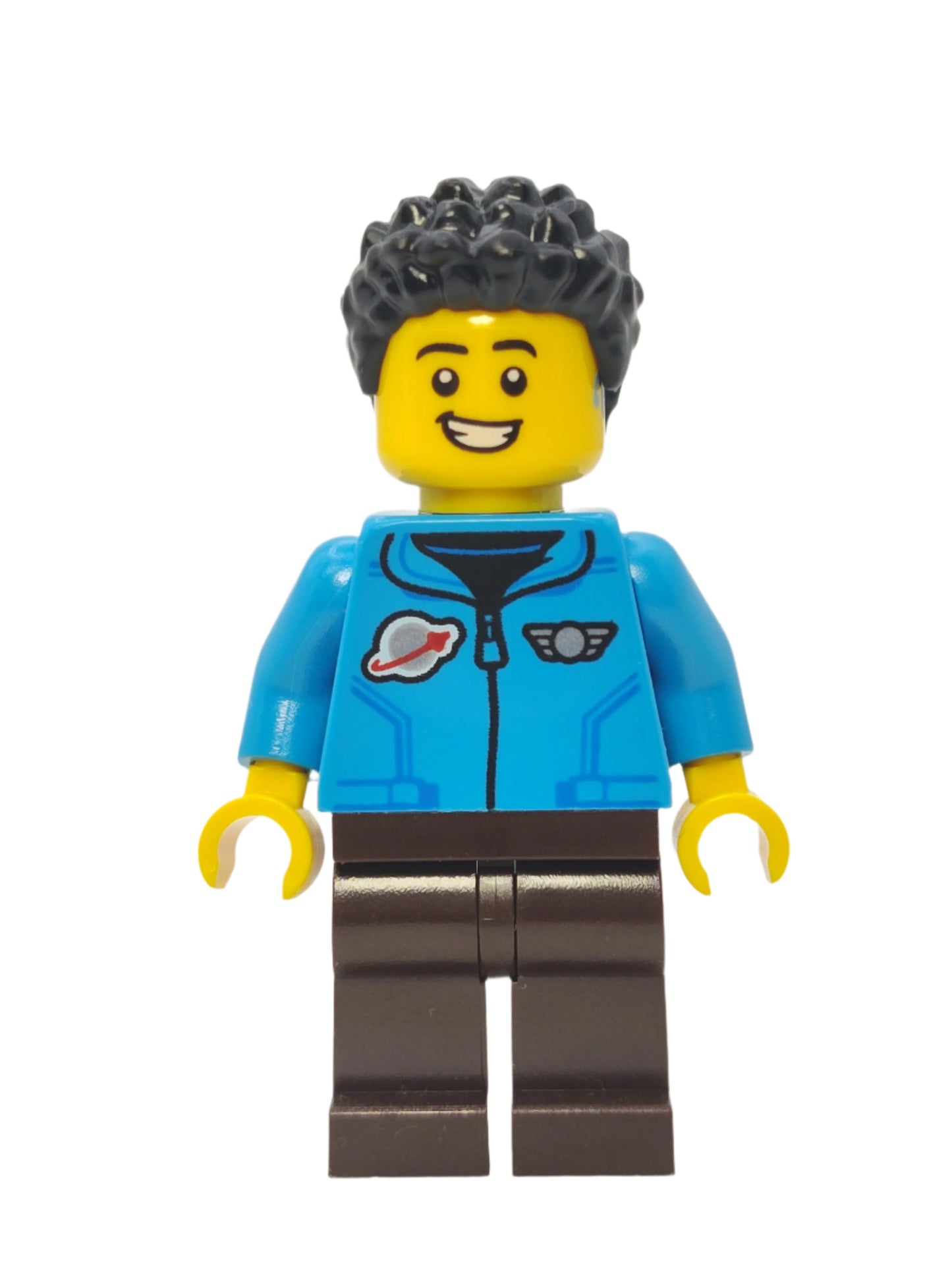 Cozy House Resident - Jacket with Classic Space Logo and Black Short Coiled Hair, cty1583