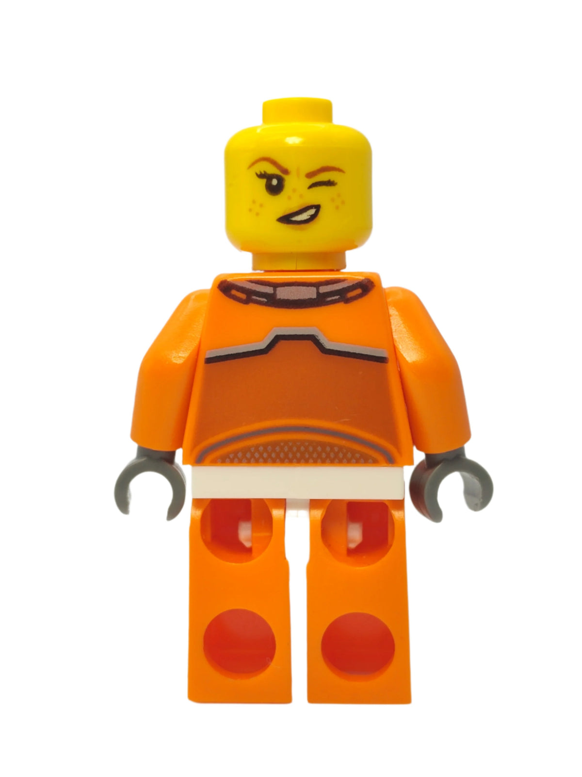 Astronaut - Orange Spacesuit with Dark Bluish Gray Lines and Freckles, cty1008