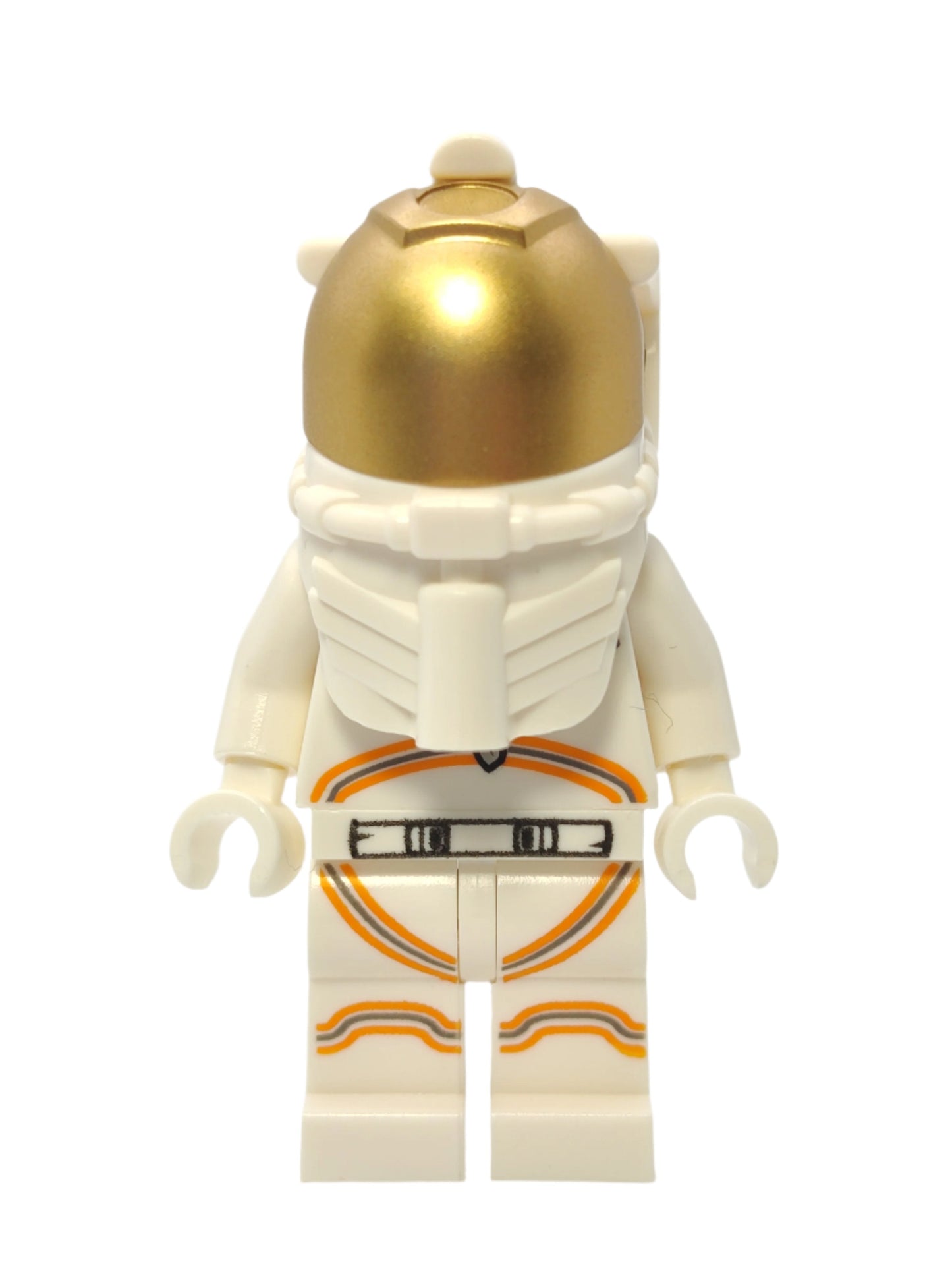 Astronaut - White Spacesuit with Orange Lines and Closed Mouth Smile, cty1064