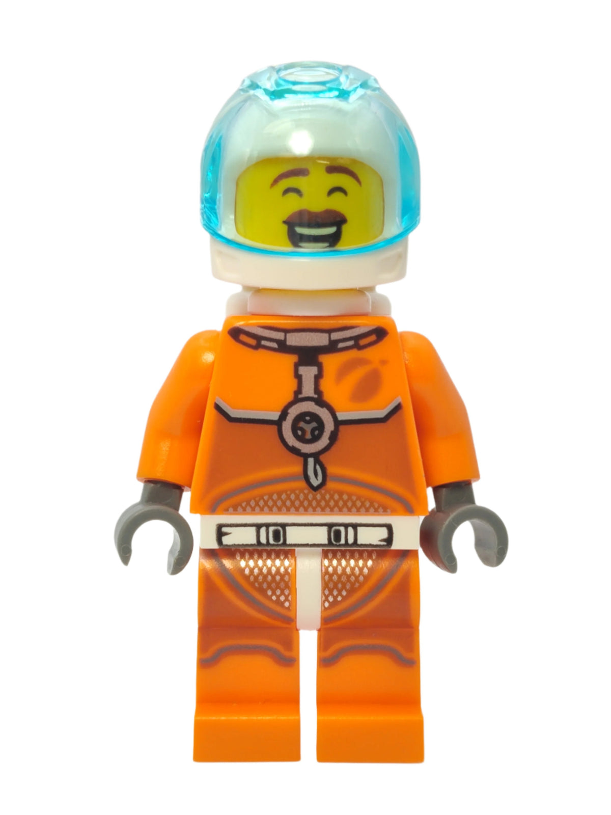 Astronaut - Orange Spacesuit with Dark Bluish Gray Lines and Mustache, cty1034