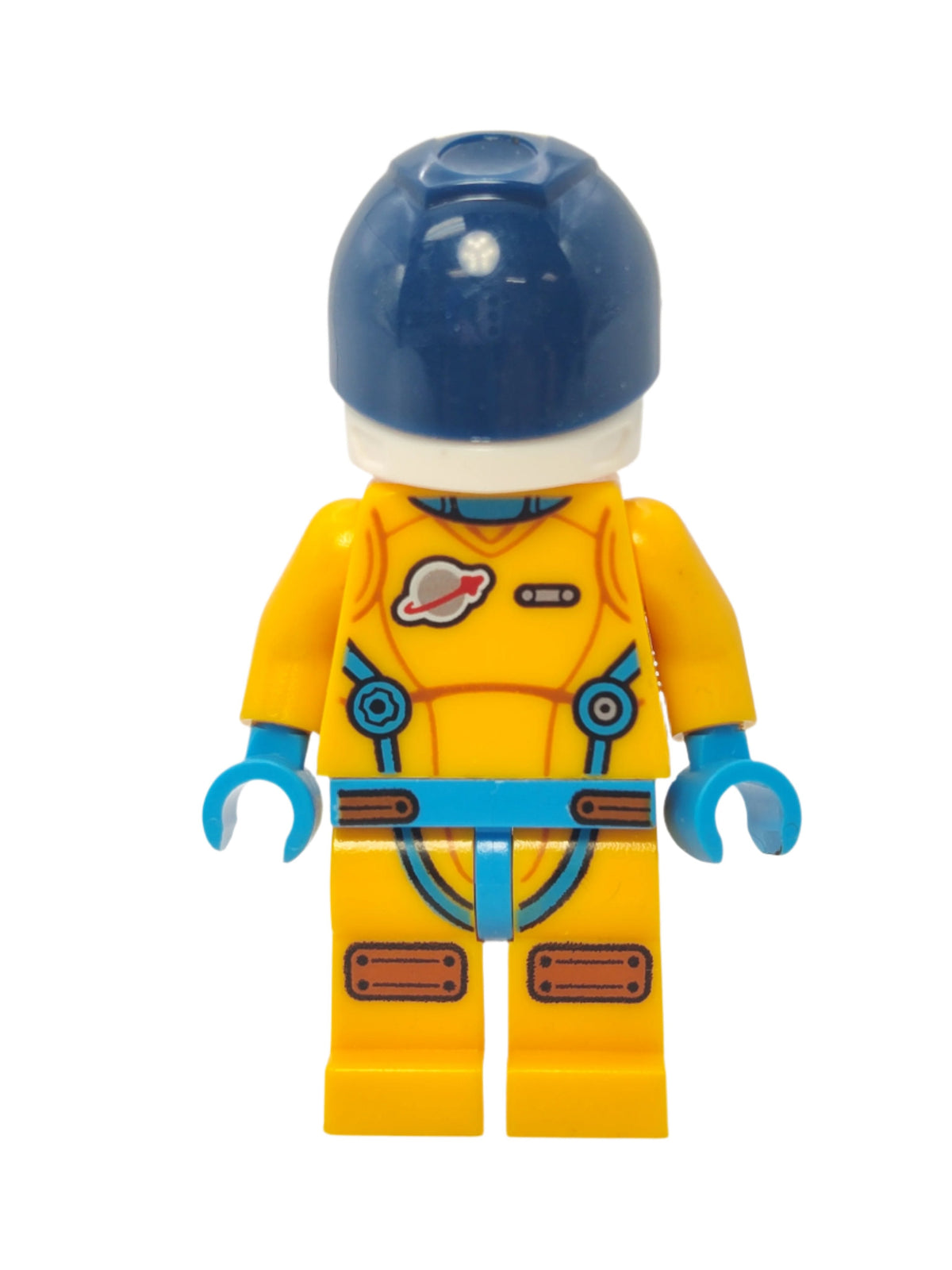 Lunar Research Astronaut - Bright Light Orange and Dark Azure Suit with Smile, cty1430