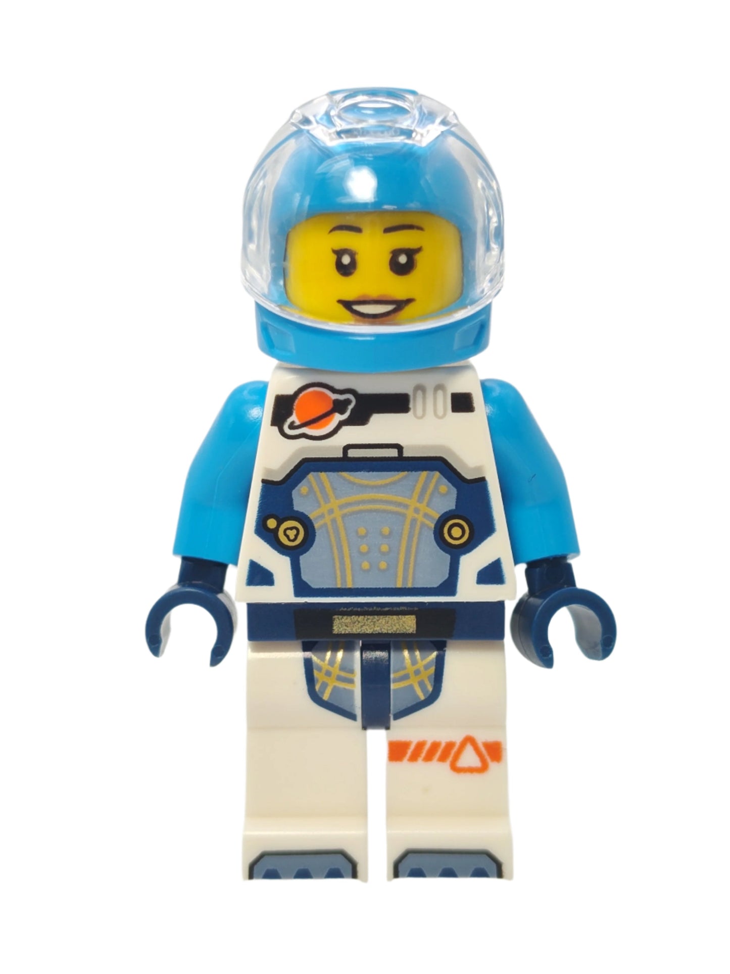 Astronaut - White Spacesuit with Dark Azure Arms and Trans-Clear Visor, cty1722