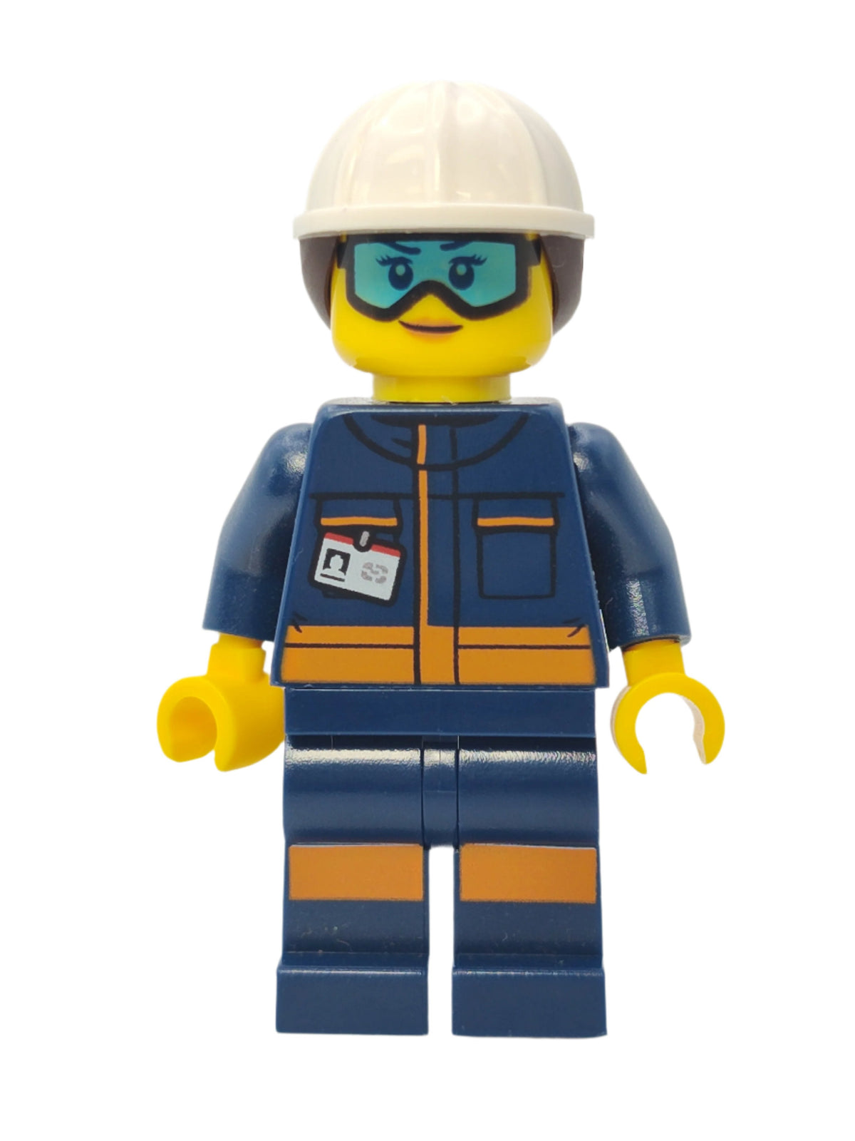 Ground Crew Technician - Dark Blue Jumpsuit and Helmet with Ponytail Hair, cty1060