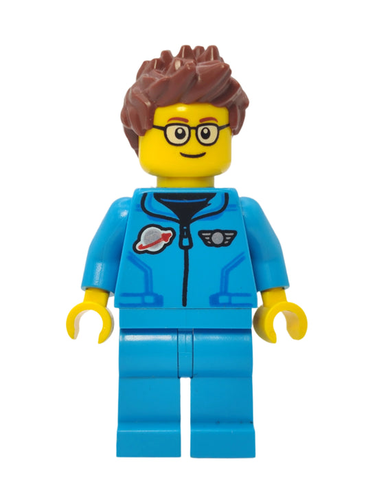 Lunar Research Astronaut - Dark Azure Jumpsuit with Reddish Brown Spiked Hair, cty1427