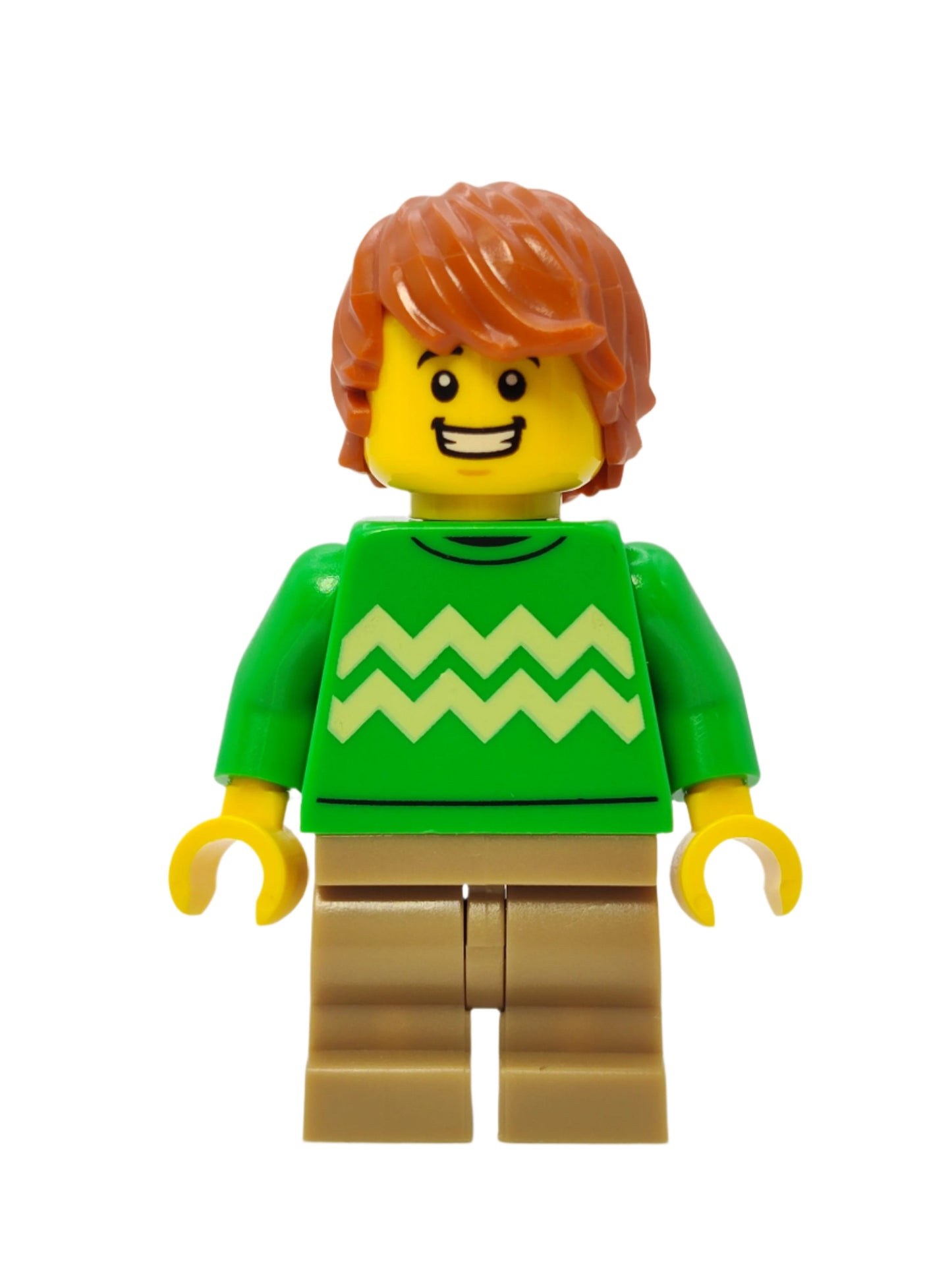 Cozy House Resident - Bright Green Sweater with Zigzag Lines, cty1582