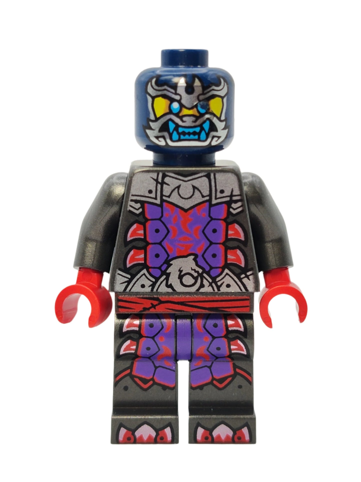Wolf Mask Warrior - Dark Purple and Red Mask with Neck Bracket, njo0903