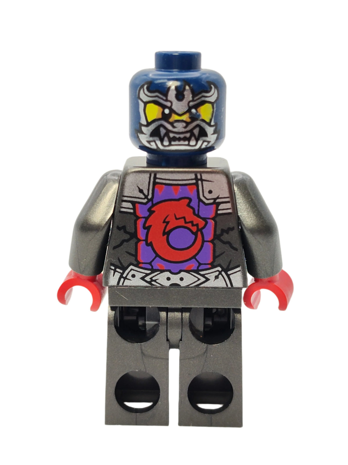 Wolf Mask Warrior - Dark Purple and Red Mask with Neck Bracket, njo0903