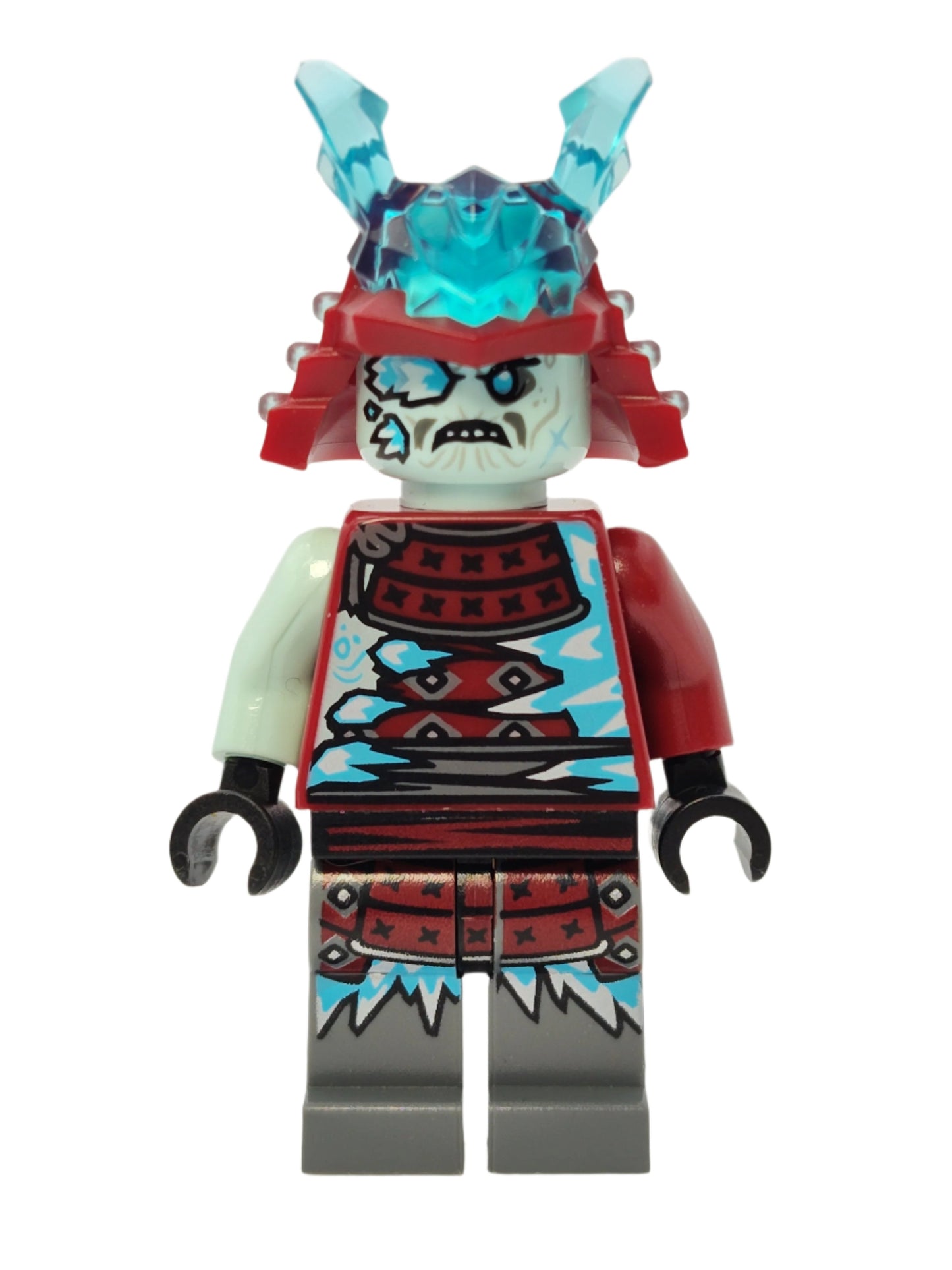Blizzard Samurai - Ninja Helmet with Trans-Light Blue Horns, njo0549