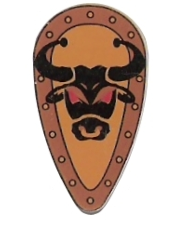 Shield Oval with Bull Head Black on Yellow Pattern, 2586p4g