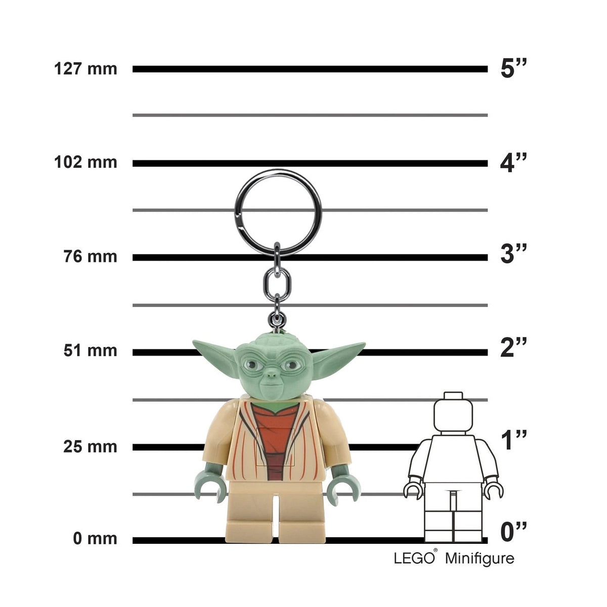 LEGO® Yoda Keychain LED Light 3”