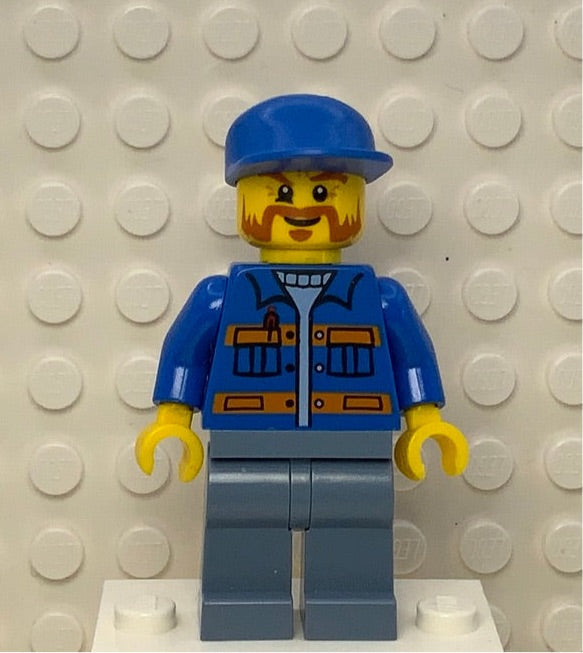 Blue Jacket, Pockets, Orange Stripes, Beard, cty0610