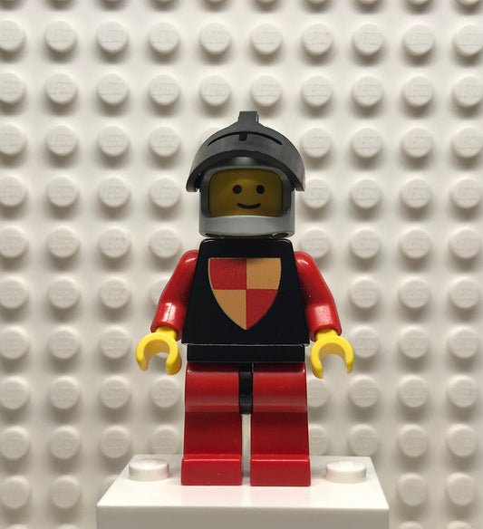Classic Knights Tournament Knight Black, Red Legs with Black Hips, Light Gray Helmet, Black Visor, cas007