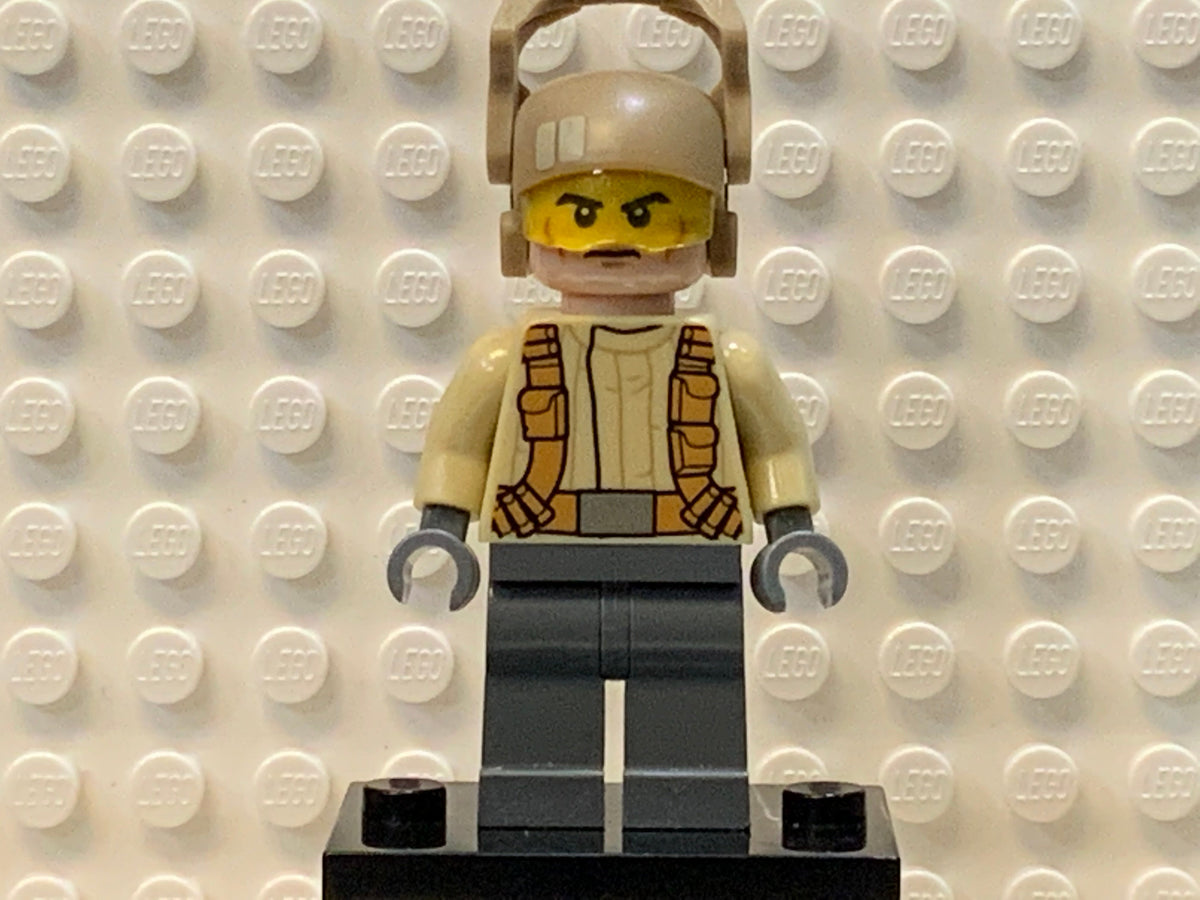 Resistance Trooper, Tan Jacket, Frown, Cheek Lines, sw0698 - LEGO® Star Wars Minifigure