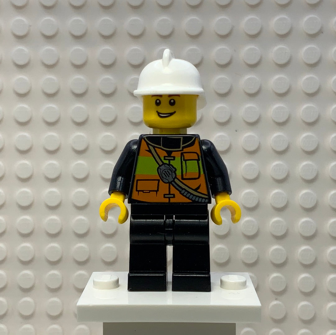 Fire - Reflective Stripe Vest and White Helmet, cty0741