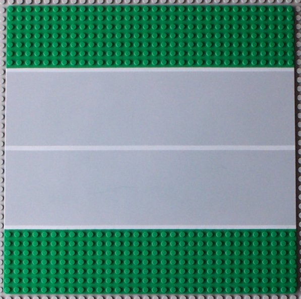 32x32 Road Baseplate 7-Stud Straight with Plain Runway Wide Pattern, Part# 2358p03