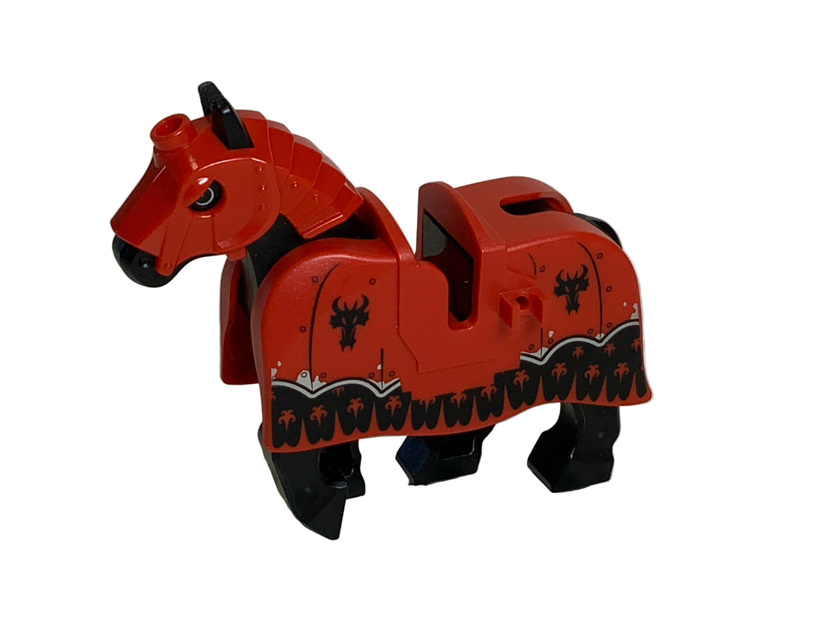 Horse Barding, Armor Red w/ Black Dragons, 13744pb01