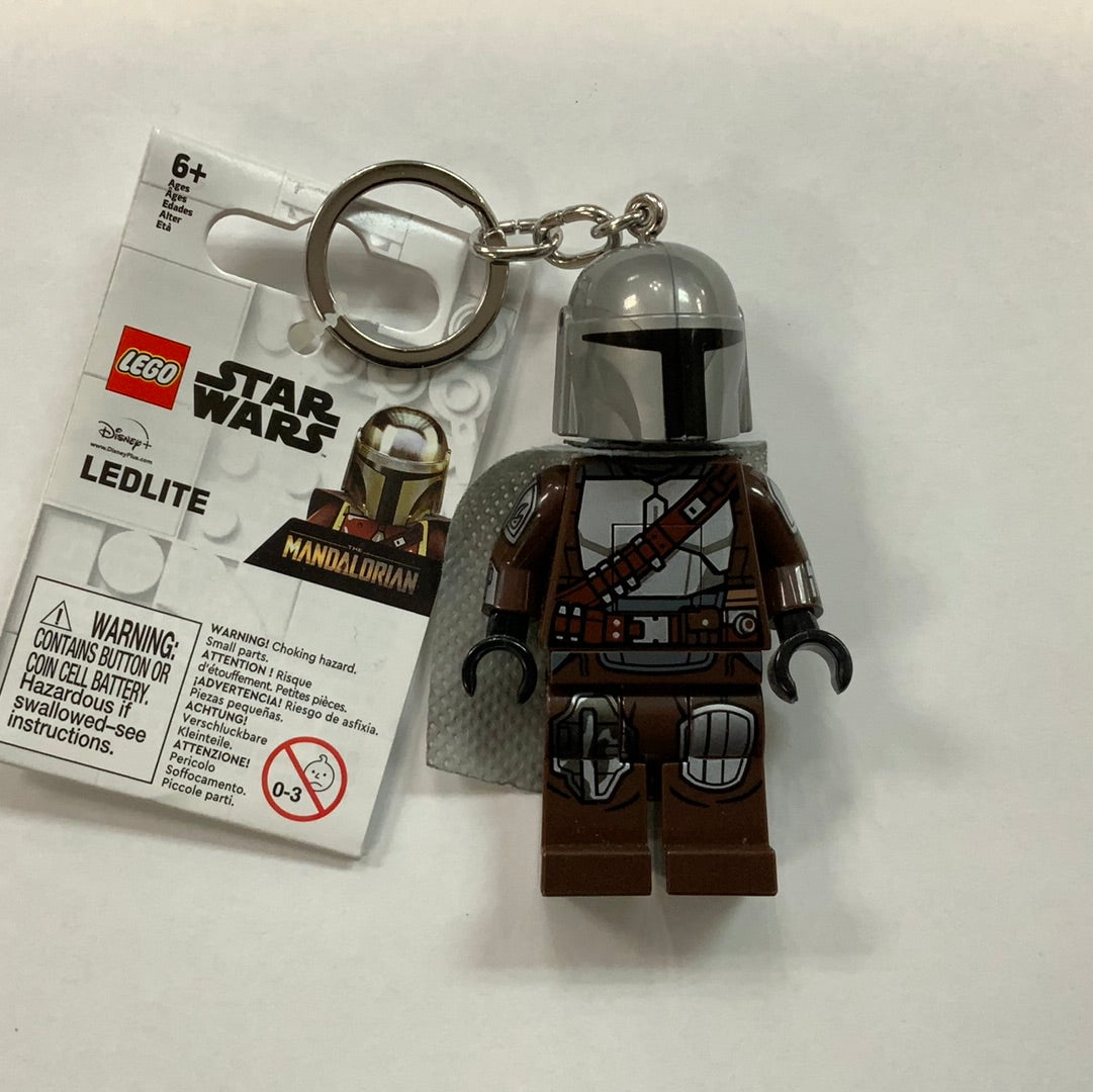 LEGO® The Mandalorian/Din Djarin Silver Beskar Armor Keychain LED Light 3”
