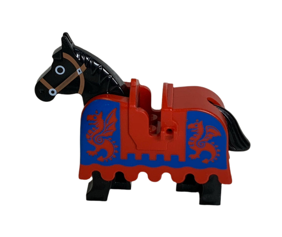 LEGO® Horse Barding, Armor Red & Blue w/ Dragons