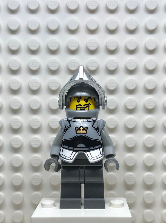 Fantasy Era, Crown Knight Plain with Breastplate, Helmet with Visor, Curly Eyebrows and Goatee, cas335