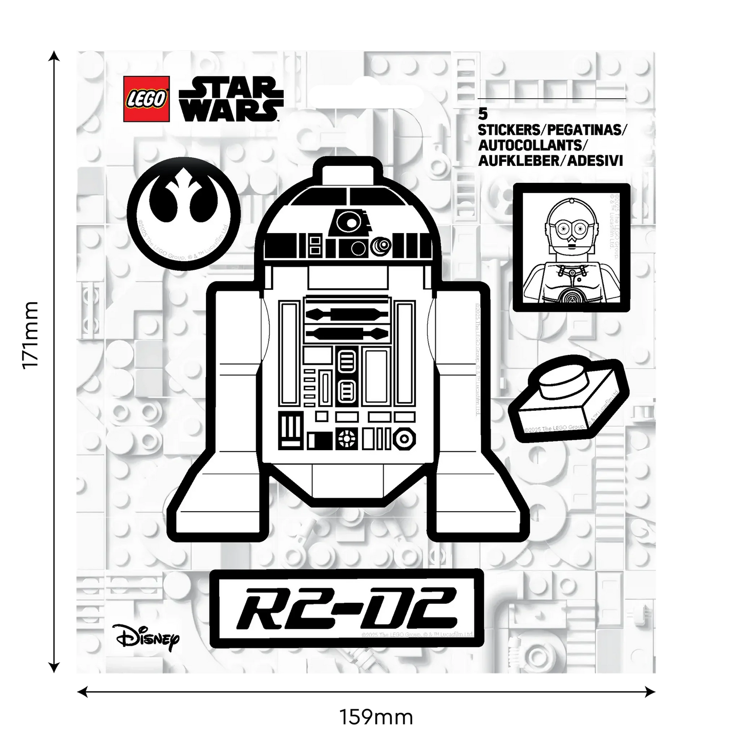 LEGO® Star Wars™ Sticker - R2-D2™ Black & White (53752)